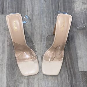 Clear Criss Cross Strap Heel